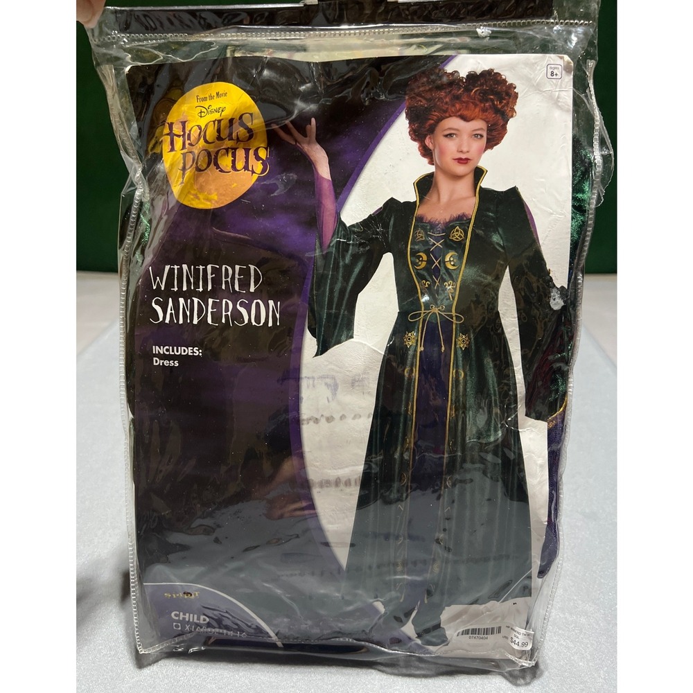 Disney Hocus Pocus Winifred Sanderson Costume Dress Child XL 14-16 Spirit Green